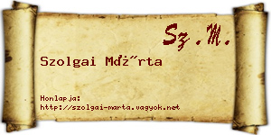 Szolgai Márta névjegykártya