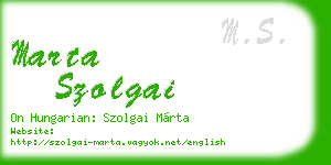 marta szolgai business card